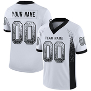 Custom White Black-Silver Mesh Drift Fashion Football Jersey
