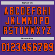 Custom Purple Orange-Black Mesh Authentic Throwback Football Jersey