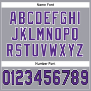 Custom Light Gray Purple-Black Mesh Authentic Football Jersey