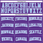 Custom Purple Light Blue-White Mesh Authentic Football Jersey