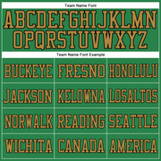 Custom Grass Green Old Gold-Black Mesh Authentic Football Jersey