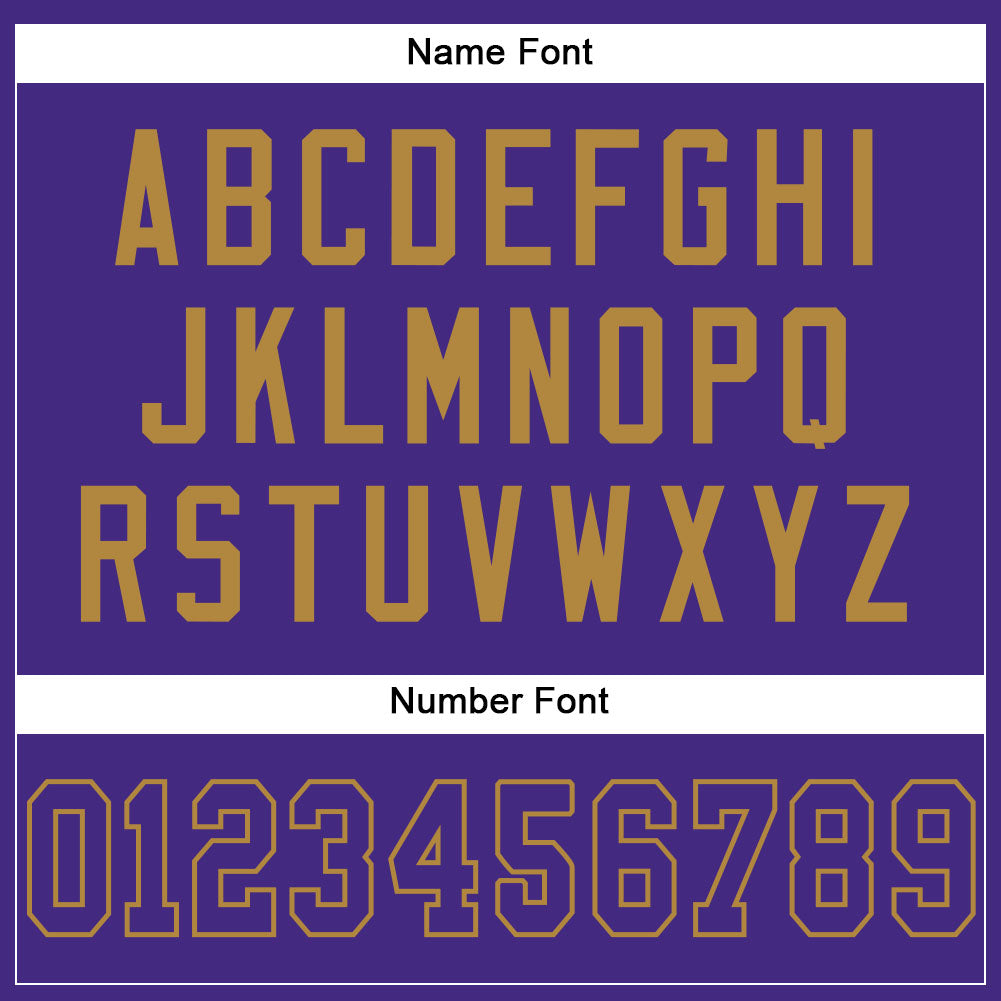 Custom Purple Purple-Old Gold Mesh Authentic Football Jersey