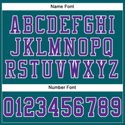 Custom Teal Purple-White Mesh Authentic Football Jersey