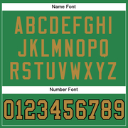 Custom Grass Green Old Gold-Black Mesh Authentic Football Jersey