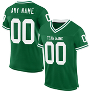 Custom Kelly Green White Mesh Authentic Throwback Football Jersey