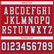 Custom Red White-Navy Mesh Authentic Football Jersey