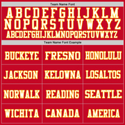 Custom Red White-Gold Mesh Authentic Throwback Football Jersey