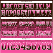 Custom Brown Pink-White Mesh Authentic Gradient Square Shape Flag Football Jersey