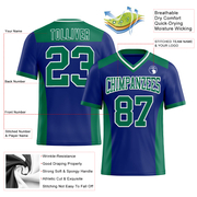 Custom Royal Kelly Green-White Mesh Authentic Football Jersey