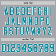 Custom Gray Teal-White Mesh Authentic Throwback Football Jersey