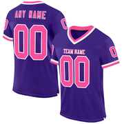 Custom Purple Pink-White Mesh Authentic Throwback Football Jersey