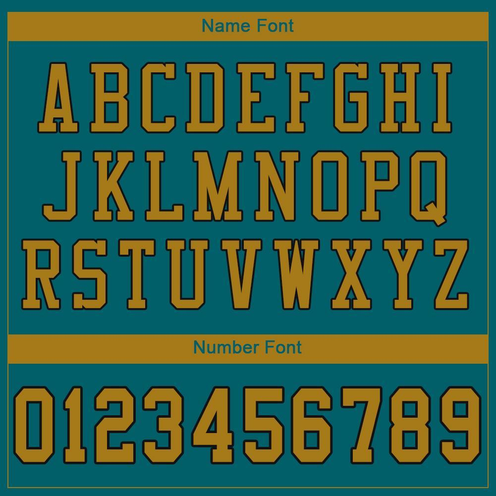 Custom Teal Old Gold-Black Mesh Authentic Football Jersey