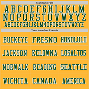 Custom Gold Green-White Mesh Authentic Throwback Football Jersey