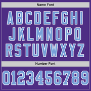 Custom Purple Light Blue-White Mesh Authentic Throwback Football Jersey