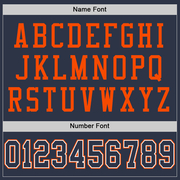 Custom Navy White-Orange Mesh Authentic Football Jersey