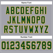 Custom Light Gray Green-Gold Mesh Authentic Football Jersey