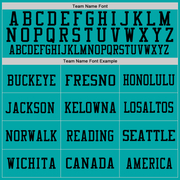 Custom Aqua Orange-Black Mesh Authentic Throwback Football Jersey