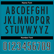 Custom Teal Black-White Mesh Split Fashion Football Jersey