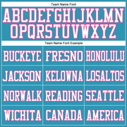 Custom Panther Blue White-Pink Mesh Authentic Football Jersey