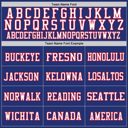 Custom Royal White-Red Mesh Authentic Throwback Football Jersey