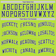 Custom Neon Green Navy-White Authentic Throwback Basketball Jersey