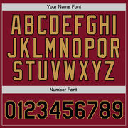 Custom Maroon Black-Old Gold Authentic Throwback Basketball Jersey