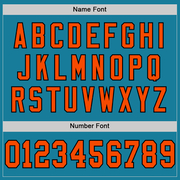 Custom Panther Blue Orange-Black Mesh Authentic Throwback Football Jersey