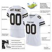 Custom White Black-Vegas Gold Mesh Authentic Football Jersey