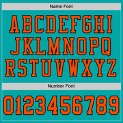 Custom Aqua Orange-Black Mesh Authentic Football Jersey