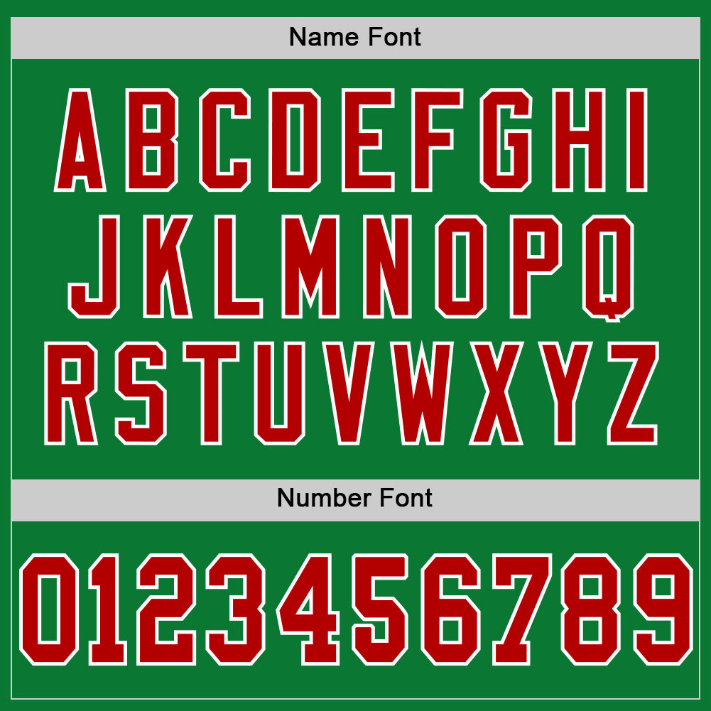 Custom Grass Green Red-White Mesh Authentic Throwback Football Jersey