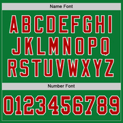 Custom Grass Green Red-White Mesh Authentic Throwback Football Jersey