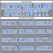 Custom Light Gray Light Blue-White Mesh Authentic Football Jersey