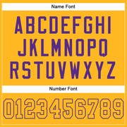 Custom Gold Gold-Purple Mesh Authentic Football Jersey