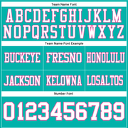 Custom Aqua White-Pink Mesh Authentic Football Jersey