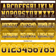 Custom Brown Yellow-White Mesh Authentic Gradient Square Shape Flag Football Jersey