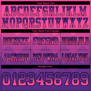 Custom Pink Purple-Black Mesh Authentic Gradient Square Shape Flag Football Jersey