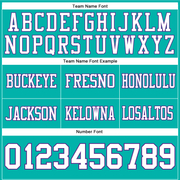 Custom Aqua White-Purple Mesh Authentic Football Jersey