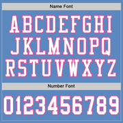 Custom Light Blue White-Pink Mesh Authentic Football Jersey