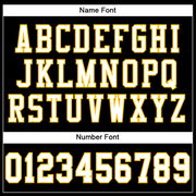 Custom Black White-Gold Mesh Authentic Football Jersey