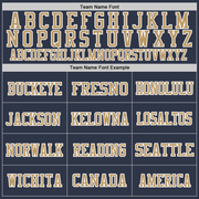 Custom Navy Old Gold-White Mesh Authentic Throwback Football Jersey