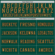 Custom Green Old Gold-Black Mesh Authentic Throwback Football Jersey