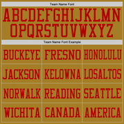 Custom Old Gold Red Mesh Authentic Football Jersey