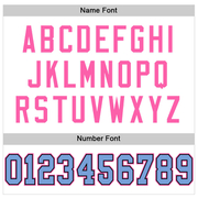 Custom White Light Blue-Pink Mesh Authentic Football Jersey