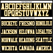 Custom Black White-Gold Mesh Authentic Football Jersey