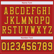 Custom Scarlet Gold-Black Mesh Authentic Football Jersey