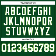 Custom Hunter Green White-Neon Green Authentic Throwback Basketball Jersey