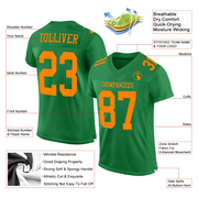 Custom Grass Green Bay Orange Mesh Authentic Football Jersey