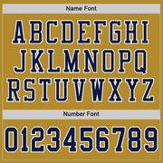 Custom Old Gold Navy-White Mesh Authentic Football Jersey