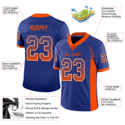 Custom Royal Orange-White Mesh Drift Fashion Football Jersey