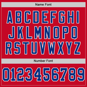 Custom Red Royal-White Mesh Authentic Throwback Football Jersey